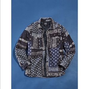 BDG Urban Outfitters oversized bandana quilted shirt jacket size small